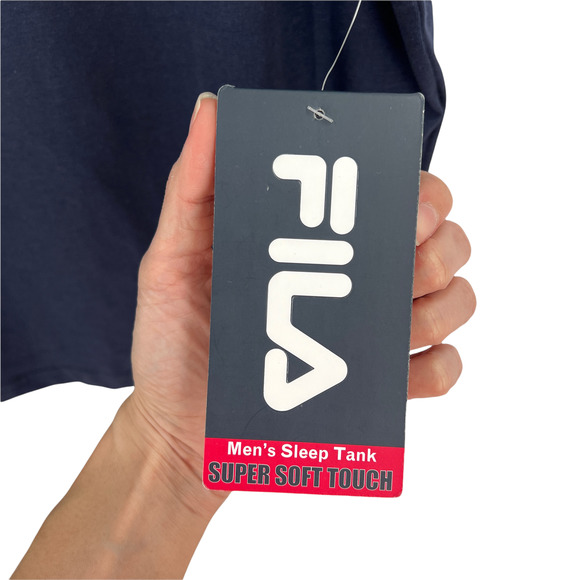 Fila Mens Navy Blue Super Soft Touch Sleep Tank - Picture 7 of 13